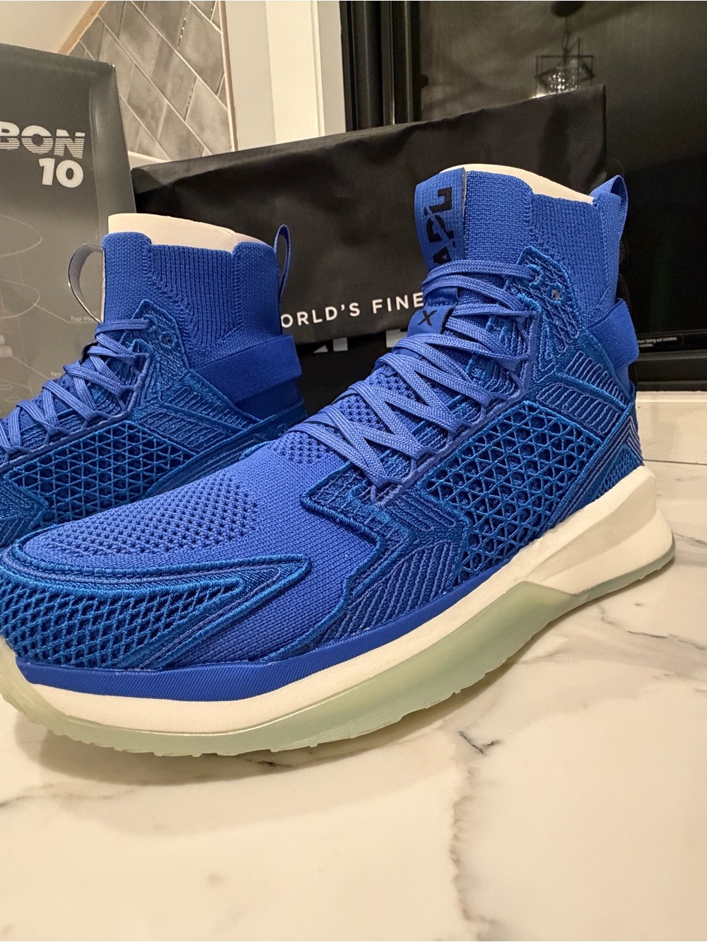 APL Men’s Athletic High-Top Sneakers in Electric Blue